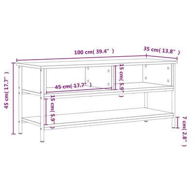 vidaXL TV Cabinet Grey Sonoma 100x35x45 cm Engineered Wood
