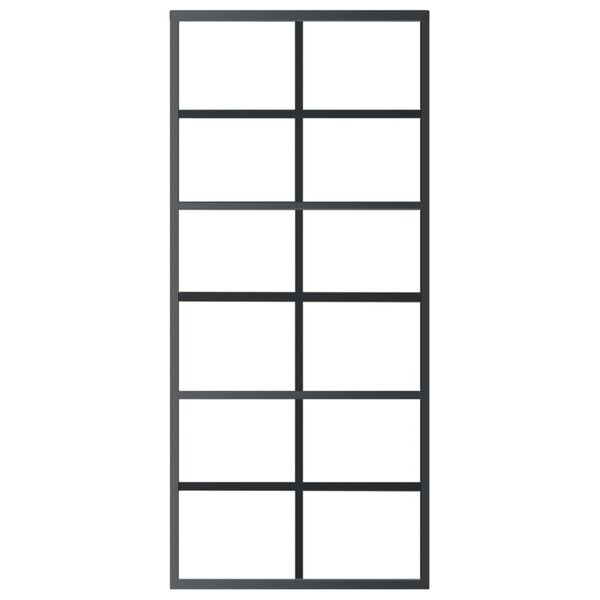 vidaXL Sliding Door with Hardware Set ESG Glass&Aluminium 90x205 cm