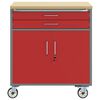 vidaXL Work Cabinet with Drawer 2 pcs Red and Grey 75 x 45 x 85 cm