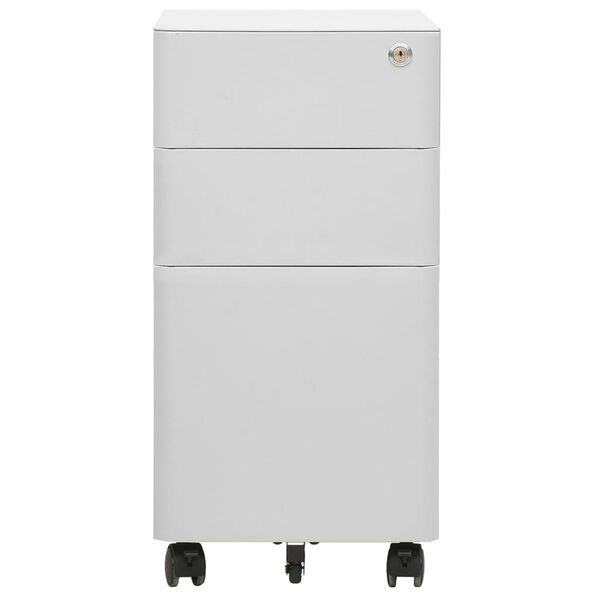 vidaXL Mobile File Cabinet Light Grey 30x45x59 cm Steel