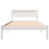 vidaXL Bed Frame with Headboard White 90 x 190 cm Solid Pine Wood