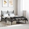 vidaXL Metal Bed Frame without Mattress with Headboard Black 120x190cm