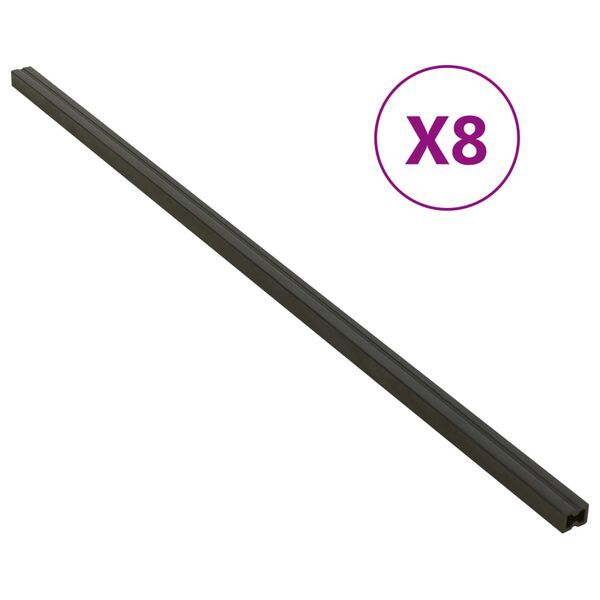 vidaXL Decking Joist 8 pcs Black 170x3x4 cm WPC