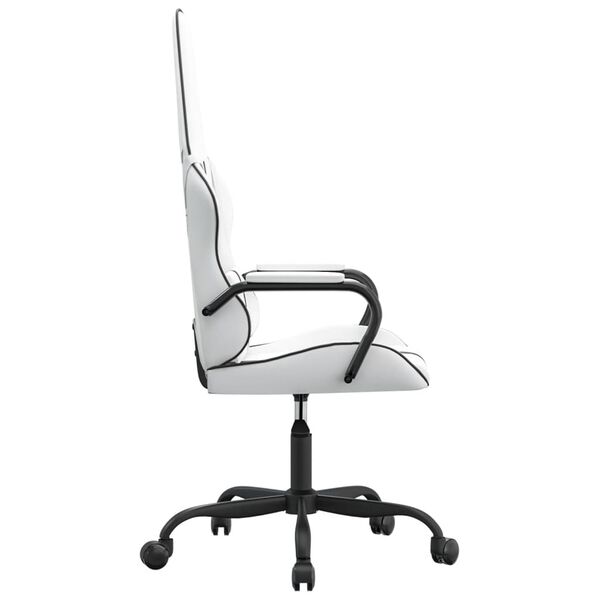 vidaXL Gaming Chair White and Black Faux Leather