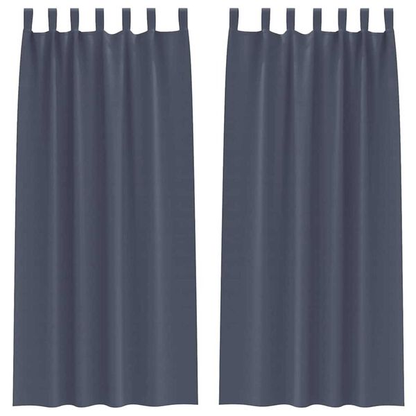 vidaXL Blackout Curtains with Rings 2 pcs Anthracite 245 x 140 cm