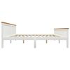 vidaXL Bed Frame without Mattress White Solid Pine Wood 180x200 cm Super King