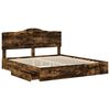 vidaXL Storage Bed with Drawer Smoked Oak 180 x 200 cm Engineered Wood