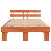 vidaXL Bed Frame with Headboard Wax Brown 120 x 200 cm Solid Pine Wood