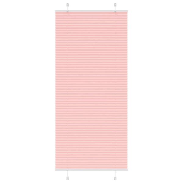 vidaXL Pleated Blind Pink 90x200 cm Fabric Width 89.4 cm Polyester