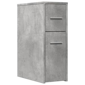 vidaXL Narrow Bathroom Cupboard with Wheels Concrete Grey Engineered Wood