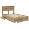 vidaXL Bed Frame with Drawer with Headboard Manual Engineered Wood