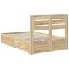 vidaXL Bed Frame with Drawer with Headboard Manual Engineered Wood