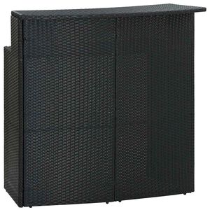 vidaXL Bar Table | Black | PE rattan | Standard | Tough | Bar Table
