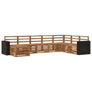 vidaXL Outdoor Sofa Set 8 pcs Natural Solid Acacia Wood