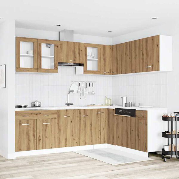 vidaXL 11 Piece Kitchen Cabinet Set Lyon Artisan Oak Engineered Wood