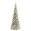 vidaXL Artificial Christmas Tree Pop-up Flocked Snow 100 LEDs 150 cm