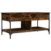 vidaXL Coffee Table Smoked Oak 100x50x50 cm Engineered Wood and Metal