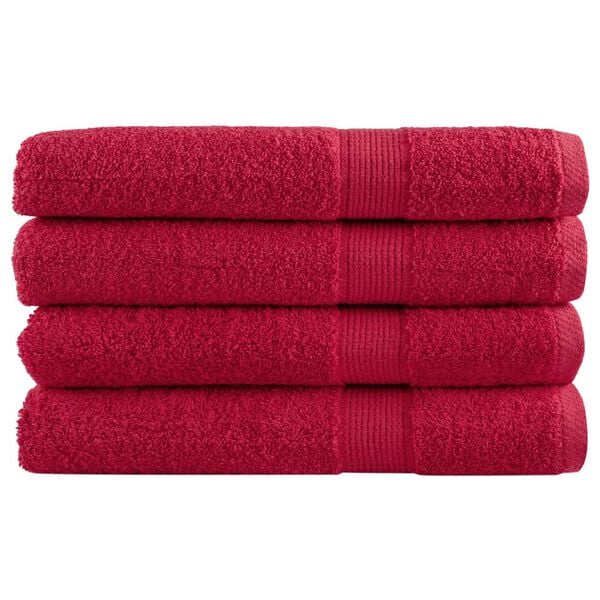 vidaXL Premium Sauna Towels SOLUND 4 pcs Red 80x200 cm 600 gsm