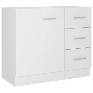vidaXL Sink Cabinet | White | Engineered wood | Medium | Bathroom Sink Cabinet