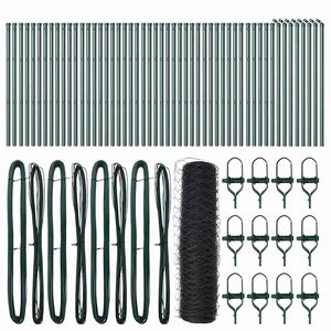 vidaXL Hexagonal Fence Ground Fix 100 x 0.8 m PVC-Coated Steel Grey