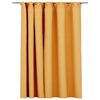 vidaXL Linen-Look Blackout Curtain with Hooks Yellow 290x245 cm
