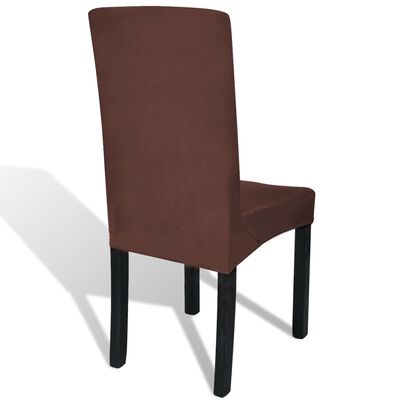 vidaXL Straight Stretchable Chair Cover 4 pcs Brown