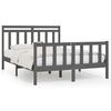 vidaXL Bed Frame without Mattress Grey Solid Wood Pine 150x200 cm King Size
