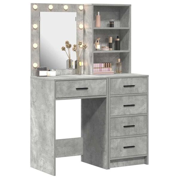 vidaXL Dressing Table 2 pcs Grey 50 x 41 x 135 cm Engineered wood