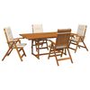 vidaXL Outdoor Dining Set with Parasol 6 pcs Cream White
