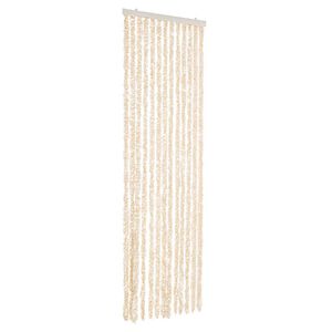 vidaXL Fly Curtain Beige and White 56x185 cm Chenille