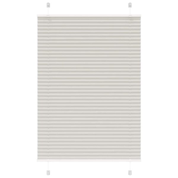 vidaXL Pleated Blind Light Grey 90x100 cm Fabric Width 89.4 cm Polyester