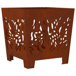 vidaXL Fire Pit Brown 40 x 40 x 40 cm Weathering steel