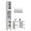 vidaXL 3 Piece Bathroom Furniture Set High Gloss White Engineered Wood