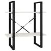vidaXL Book Cabinet | White, Black | Solid Pine Wood | Medium | Bookshelf