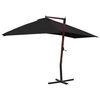 vidaXL Hanging Garden Parasol with Wooden Pole 400x300 cm Black
