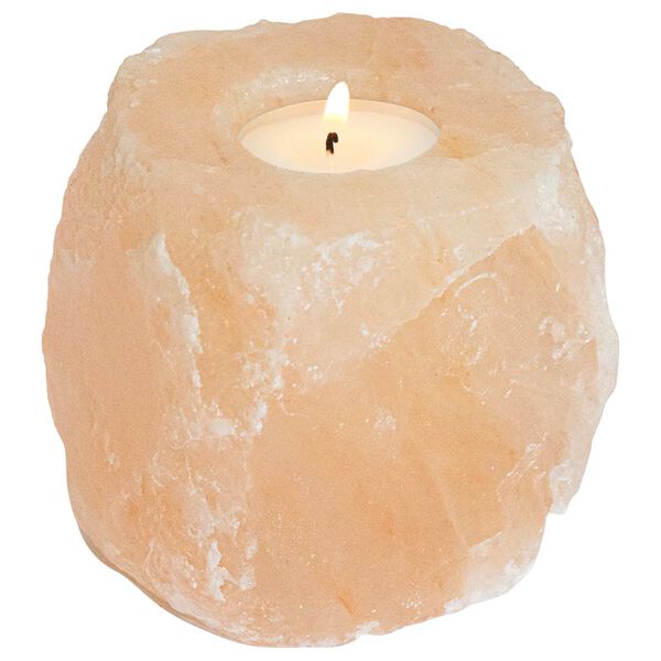 vidaXL Salt Stone Tealight Holders Pink Rock Salt