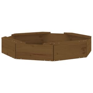 vidaXL Sandbox with Seats Honey Brown Octagon Solid Wood Pine