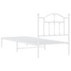 vidaXL Metal Bed Frame without Mattress with Headboard White 80x200cm