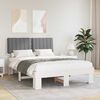 vidaXL Bed Frame with Upholstered Headboard Light Grey 135 x 190 cm
