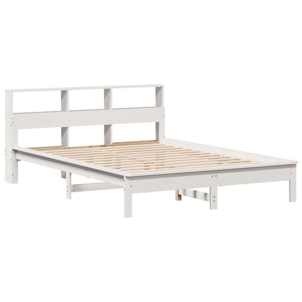 vidaXL Bed Frame without Mattress White 135x190 cm Double Solid Wood Pine