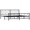vidaXL Metal Bed Frame without Mattress with Footboard Black 193x203cm