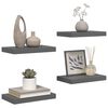 vidaXL Floating Wall Shelves 4 pcs High Gloss Grey 40x23x3.8 cm MDF