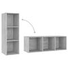 vidaXL 3 Piece TV Cabinet Set Concrete Grey Engineered Wood