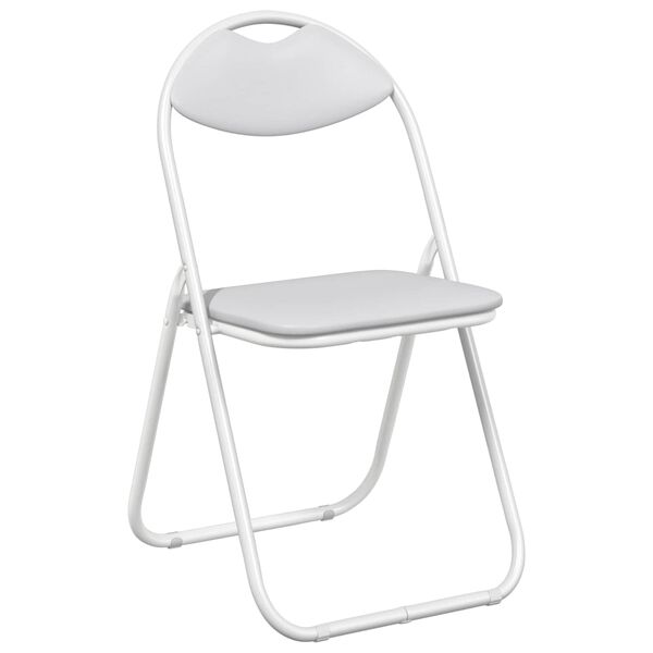 vidaXL Folding Chair 2 pcs White 48 x 43.5 x 81 cm Faux Leather