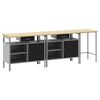 vidaXL Work Bench Set 3 pcs Red and Grey Powder-Coated Steel