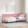 vidaXL Corner Bed Frame with Headboard Pink 80 cm x 200 cm Velvet
