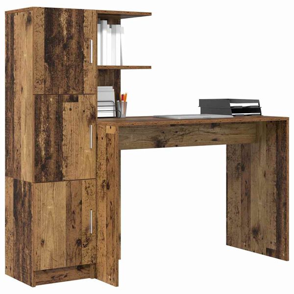 vidaXL Desk 2 pcs Old Wood