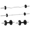 vidaXL Barbell and Dumbbell with Plates 60 kg Cast Iron