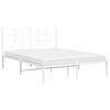 vidaXL Metal Bed Frame without Mattress with Headboard White 140x190cm