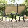 vidaXL 3 Piece Bistro Set Black Cast Aluminium